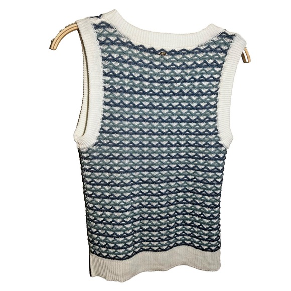 Sam Edelman Women's‎ Sweater Sleeveless Cableknit  Sz XS Tennis Pickleball Blue - Picture 3 of 7
